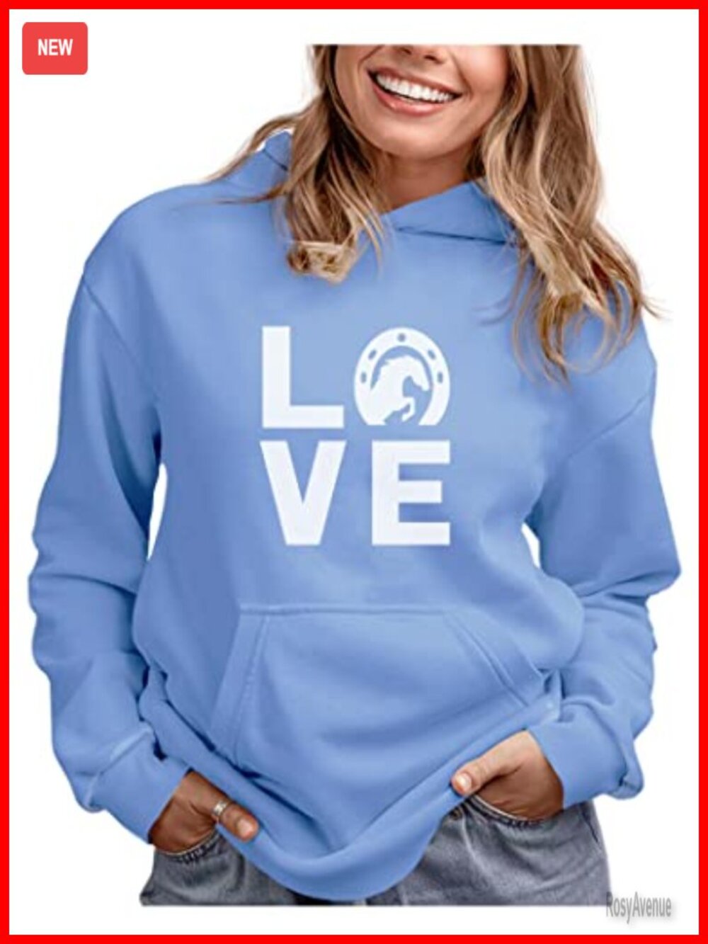 Horse Lover Hoodie Pullover Sweatshirt Equestrian Graphic Print